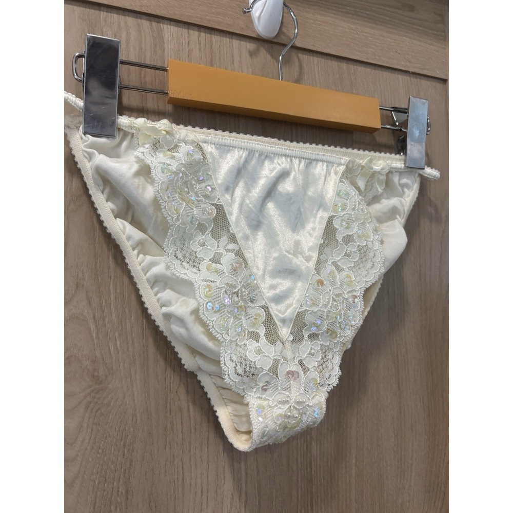 Vintage Victoria Secret Panties Silky Lace Size L Underwear